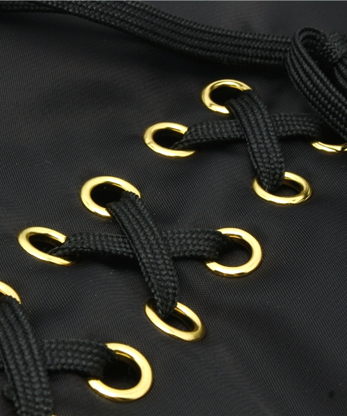 WEGO（ウィゴー）の「WEGO/レースアップナップサック（バックパック/リュック・レディース・ブラック/カーキ・FREE）」の5枚目の写真