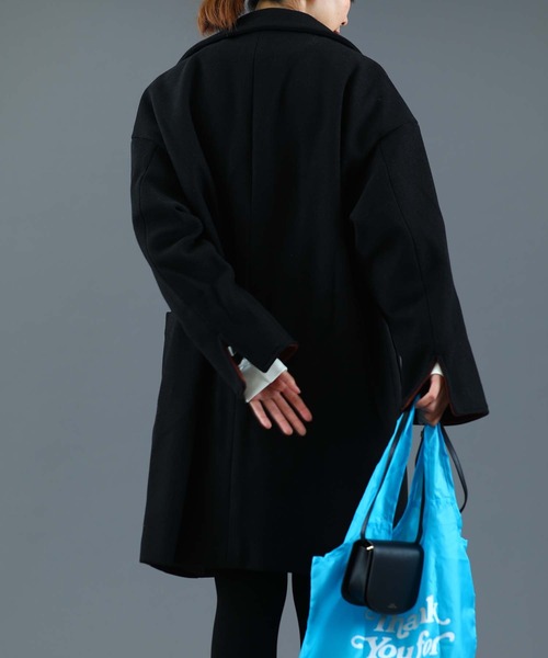 安い店舗 大阪 Sara Cake 袖スリット入りドロップショルダーチェスターコート チェスターコート Sara Cake サラアンドケイク のファッション 100 本物保証 Arenatheatre Net