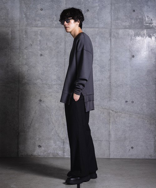 NIDO（ニド）の「フェイクレイヤードロンT（Tシャツ/カットソー・メンズ・グリーン/グレイッシュベージュ/チャコール・M/L）」の12枚目の写真