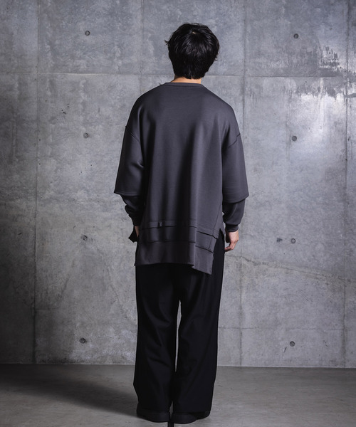 NIDO（ニド）の「フェイクレイヤードロンT（Tシャツ/カットソー・メンズ・グリーン/グレイッシュベージュ/チャコール・M/L）」の19枚目の写真