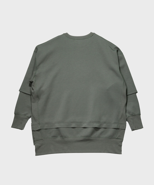 NIDO（ニド）の「フェイクレイヤードロンT（Tシャツ/カットソー・メンズ・グリーン/グレイッシュベージュ/チャコール・M/L）」の9枚目の写真