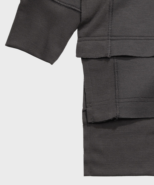 NIDO（ニド）の「フェイクレイヤードロンT（Tシャツ/カットソー・メンズ・グリーン/グレイッシュベージュ/チャコール・M/L）」の5枚目の写真