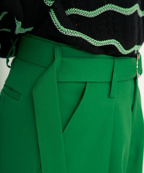 LiNoH（リノー）の「【LiNOH】BELTED WIDE PANTS（スラックス・メンズ・グリーン・1/2）」の9枚目の写真