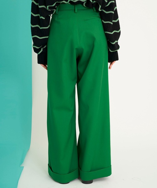 LiNoH（リノー）の「【LiNOH】BELTED WIDE PANTS（スラックス・メンズ・グリーン・1/2）」の7枚目の写真