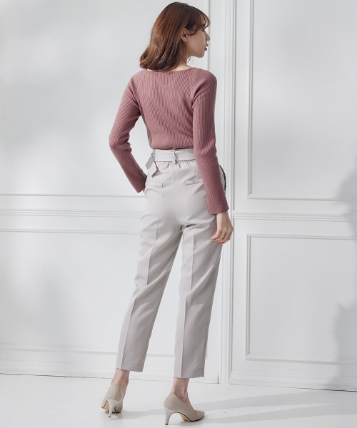 12Twelve Agenda(トゥエルブ アジェンダ)の「ハイウエストベルト付テーパードパンツ(その他パンツ・レディース・パープル/グリーン/グレイッシュベージュ・S/M)」の13枚目の写真