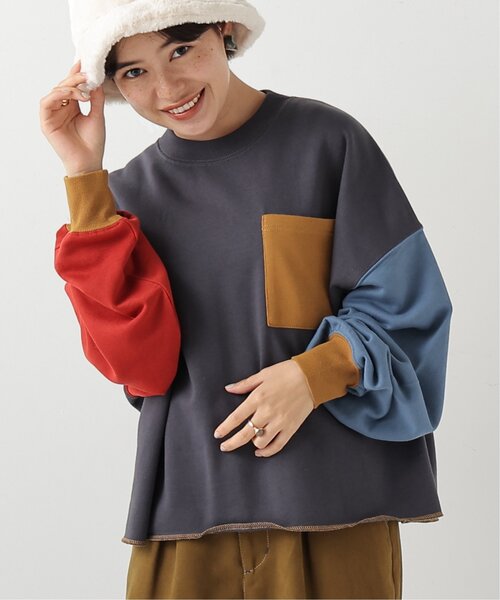 DOUBLE NAME(ダブルネーム)の「カラフルBIGプルオーバー(Tシャツ/カットソー・レディース・レッド/オフホワイト/サックスブルー/マスタード/ブラック系・FREE)」の3枚目の写真