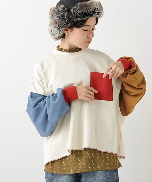 DOUBLE NAME(ダブルネーム)の「カラフルBIGプルオーバー(Tシャツ/カットソー・レディース・レッド/オフホワイト/サックスブルー/マスタード/ブラック系・FREE)」の2枚目の写真