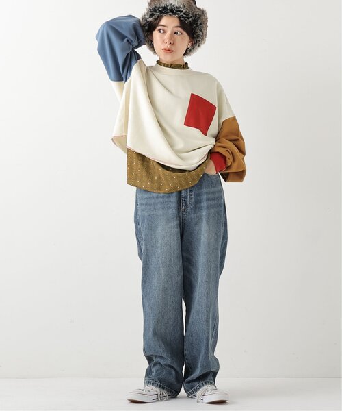 DOUBLE NAME(ダブルネーム)の「カラフルBIGプルオーバー(Tシャツ/カットソー・レディース・レッド/オフホワイト/サックスブルー/マスタード/ブラック系・FREE)」の18枚目の写真