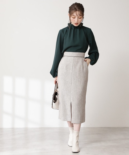 N.（N. Natural Beauty Basic）（エヌエヌナチュラルビューティーベーシック）の「【追加生産】【WEB限定カラー】◆ペーパーバックパフブラウス（シャツ/ブラウス・レディース・ホワイト/ブラック/カーキ/グリーン・MEDIUM）」の10枚目の写真