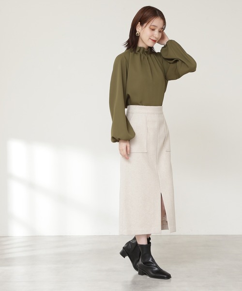 N.（N. Natural Beauty Basic）（エヌエヌナチュラルビューティーベーシック）の「【追加生産】【WEB限定カラー】◆ペーパーバックパフブラウス（シャツ/ブラウス・レディース・ホワイト/ブラック/カーキ/グリーン・MEDIUM）」の20枚目の写真