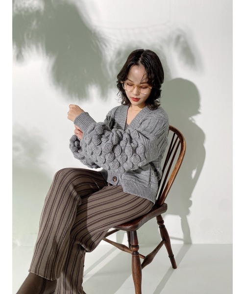 JUMELLE（ジュメロ）の「ボリュームスリーブニット（カーディガン/ボレロ・レディース・グレー・FREE）」の12枚目の写真