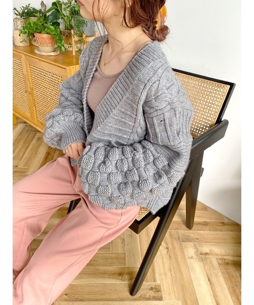 JUMELLE（ジュメロ）の「ボリュームスリーブニット（カーディガン/ボレロ・レディース・グレー・FREE）」の22枚目の写真
