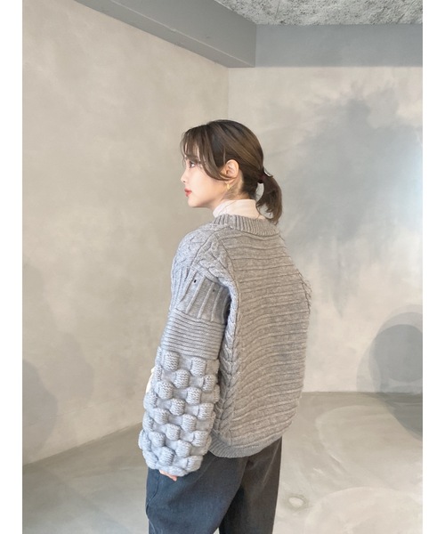 JUMELLE（ジュメロ）の「ボリュームスリーブニット（カーディガン/ボレロ・レディース・グレー・FREE）」の20枚目の写真