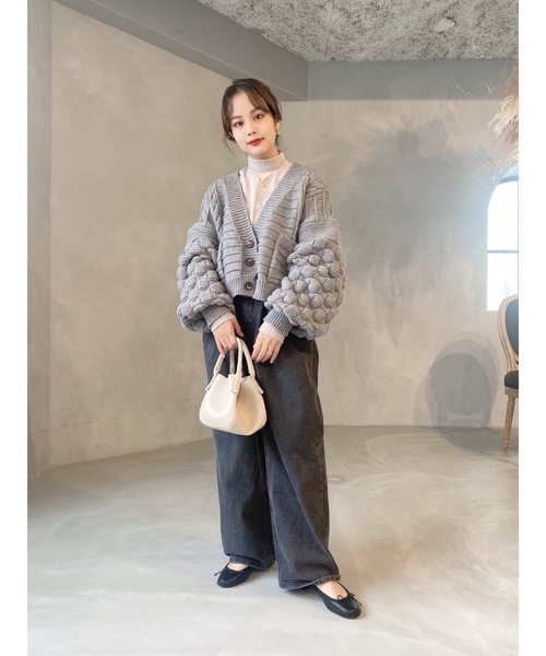 JUMELLE（ジュメロ）の「ボリュームスリーブニット（カーディガン/ボレロ・レディース・グレー・FREE）」の18枚目の写真