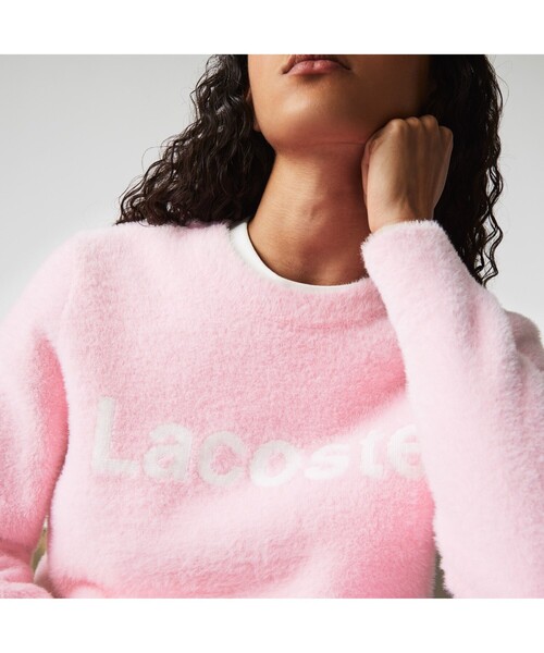 LACOSTE L!VE（ラコステライブ）の「LACOSTE L!VE コットンロゴセーター（ニット/セーター・レディース・ピンク・38/36/34）」の2枚目の写真