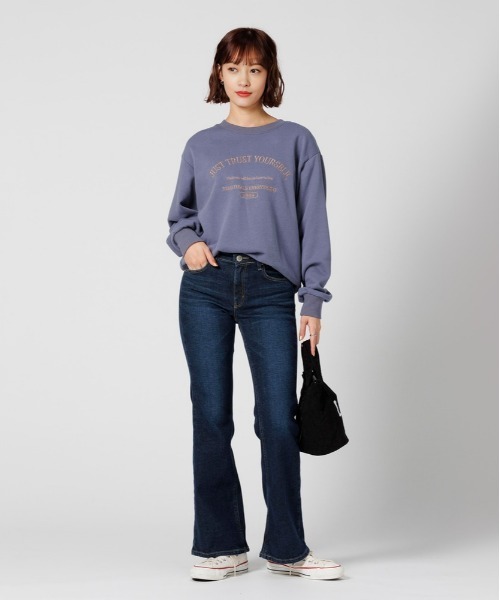 SOMETHING（サムシング）の「【SOMETHING】「LISA」デニムフレアパンツ (フレアシルエット/テンセルストレッチ/脚長効果/カジュアル/きれいめ)（デニムパンツ・レディース・ダークインディゴブルー・29inch/30inch/25inch/26inch/27inch/28inch/31inch）」の20枚目の写真