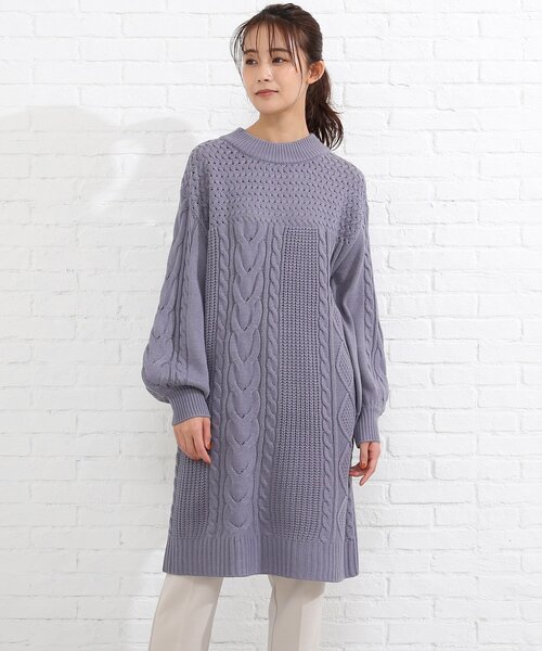 SHOO・LA・RUE（シューラルー）の「◆ケーブルミックスワンピース（ワンピース・レディース・ライトブルー/アイボリー/ブラック・03/02/04）」の13枚目の写真
