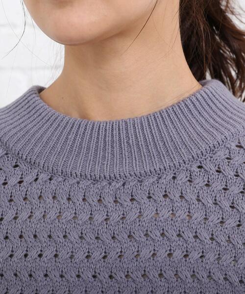 SHOO・LA・RUE（シューラルー）の「◆ケーブルミックスワンピース（ワンピース・レディース・ライトブルー/アイボリー/ブラック・03/02/04）」の4枚目の写真