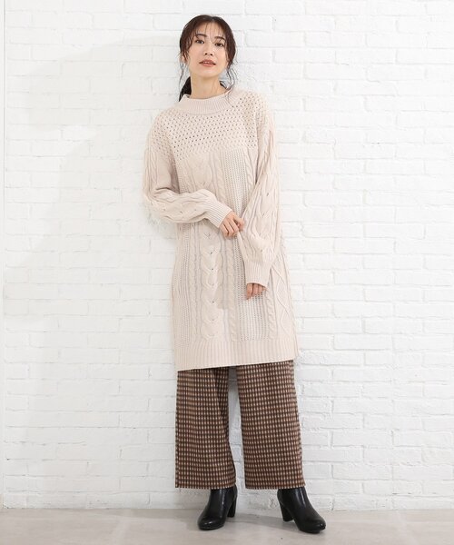 SHOO・LA・RUE（シューラルー）の「◆ケーブルミックスワンピース（ワンピース・レディース・ライトブルー/アイボリー/ブラック・03/02/04）」の14枚目の写真