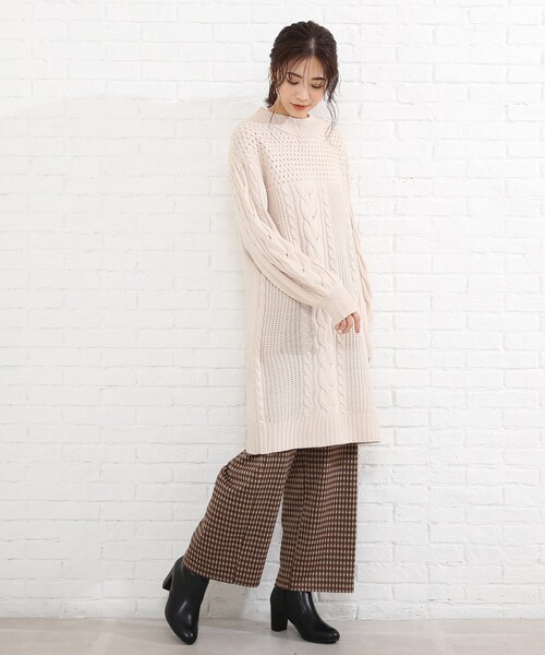 SHOO・LA・RUE（シューラルー）の「◆ケーブルミックスワンピース（ワンピース・レディース・ライトブルー/アイボリー/ブラック・03/02/04）」の16枚目の写真