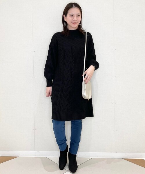 SHOO・LA・RUE（シューラルー）の「◆ケーブルミックスワンピース（ワンピース・レディース・ライトブルー/アイボリー/ブラック・03/02/04）」の8枚目の写真