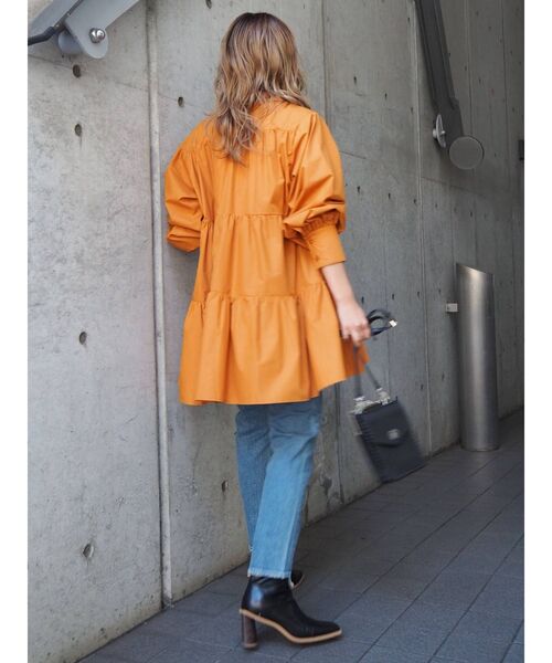 EVRIS(エヴリス)の「ティアードミニシャツワンピース(シャツワンピース・レディース・グリーン/ホワイト/ブラック/オレンジ・FREE)」の21枚目の写真