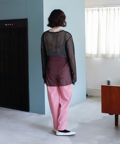 Birthday room（バースデイルーム）の「メッシュパイピングルーズプルオーバー（Tシャツ/カットソー・レディース・ブラック/ピンク/ナチュラル・FREE）」の11枚目の写真