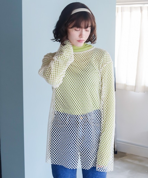 Birthday room（バースデイルーム）の「メッシュパイピングルーズプルオーバー（Tシャツ/カットソー・レディース・ブラック/ピンク/ナチュラル・FREE）」の16枚目の写真