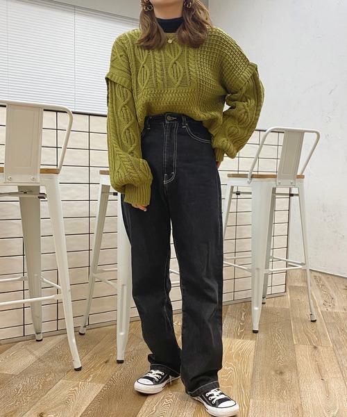 美品　サカイ　マルチパッチワークニット　ケーブル　コットンニット 2024-1226-011118215.jpg