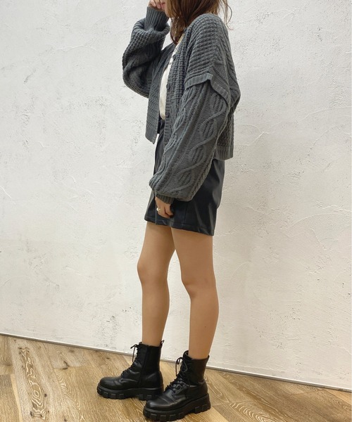 apres jour(アプレジュール)の「マルチwayパッチワークケーブルニット【ZOZOTOWN限定アイテム】(ニット/セーター・レディース・ブラック/グリーン/アイボリー/マスタード/ダークブルー・X-LARGE/フリー)」の10枚目の写真