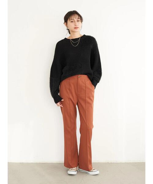 earth music&ecology(アースミュージックアンドエコロジー)の「パッチワークニットプルオーバー*(ニット/セーター・レディース・ブラック/アイボリー/モカ・FREE)」の13枚目の写真