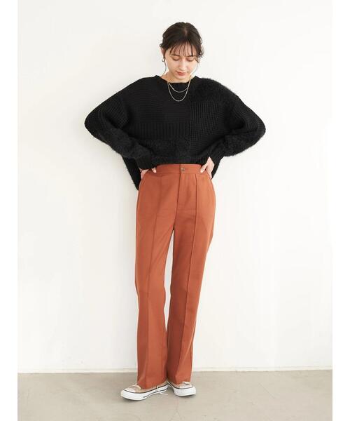 earth music&ecology(アースミュージックアンドエコロジー)の「パッチワークニットプルオーバー*(ニット/セーター・レディース・ブラック/アイボリー/モカ・FREE)」の14枚目の写真