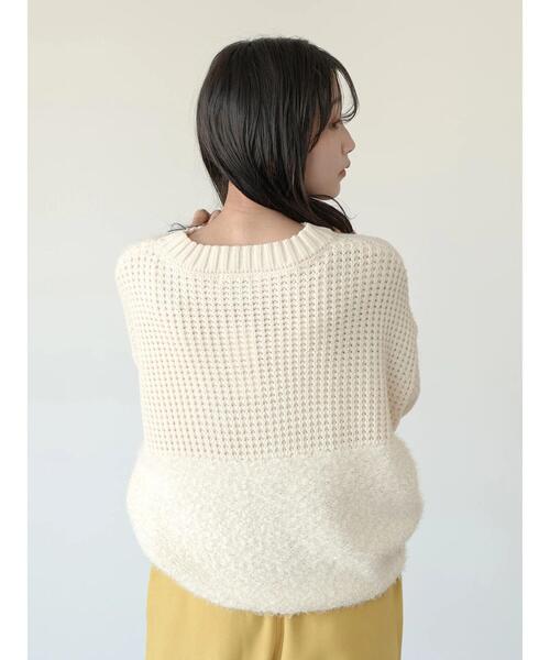 earth music&ecology(アースミュージックアンドエコロジー)の「パッチワークニットプルオーバー*(ニット/セーター・レディース・ブラック/アイボリー/モカ・FREE)」の19枚目の写真