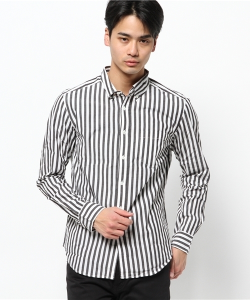 MEN'S BIGI(メンズビギ)の「モノトーンBDシャツ/ギンガム&ストライプ(シャツ/ブラウス・メンズ・ブラック/ブラック系その他/ネイビー/ブルー系その他・SMALL/LL/LARGE/MEDIUM)」の2枚目の写真