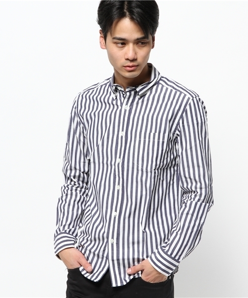 MEN'S BIGI(メンズビギ)の「モノトーンBDシャツ/ギンガム&ストライプ(シャツ/ブラウス・メンズ・ブラック/ブラック系その他/ネイビー/ブルー系その他・SMALL/LL/LARGE/MEDIUM)」の4枚目の写真