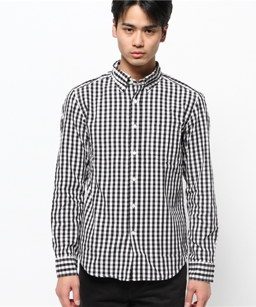 MEN'S BIGI(メンズビギ)の「モノトーンBDシャツ/ギンガム&ストライプ(シャツ/ブラウス・メンズ・ブラック/ブラック系その他/ネイビー/ブルー系その他・SMALL/LL/LARGE/MEDIUM)」の5枚目の写真