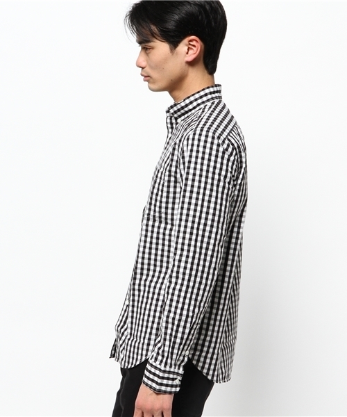 MEN'S BIGI(メンズビギ)の「モノトーンBDシャツ/ギンガム&ストライプ(シャツ/ブラウス・メンズ・ブラック/ブラック系その他/ネイビー/ブルー系その他・SMALL/LL/LARGE/MEDIUM)」の6枚目の写真