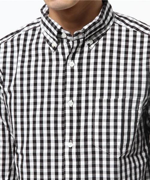 MEN'S BIGI(メンズビギ)の「モノトーンBDシャツ/ギンガム&ストライプ(シャツ/ブラウス・メンズ・ブラック/ブラック系その他/ネイビー/ブルー系その他・SMALL/LL/LARGE/MEDIUM)」の8枚目の写真