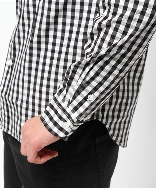MEN'S BIGI(メンズビギ)の「モノトーンBDシャツ/ギンガム&ストライプ(シャツ/ブラウス・メンズ・ブラック/ブラック系その他/ネイビー/ブルー系その他・SMALL/LL/LARGE/MEDIUM)」の9枚目の写真