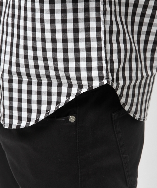 MEN'S BIGI(メンズビギ)の「モノトーンBDシャツ/ギンガム&ストライプ(シャツ/ブラウス・メンズ・ブラック/ブラック系その他/ネイビー/ブルー系その他・SMALL/LL/LARGE/MEDIUM)」の10枚目の写真