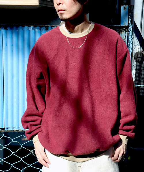 RELAXFIT（リラックスフィット）の「【RELAXFIT / リラックスフィット】CREW FLEECE MINNESOTA（スウェット・メンズ・キャメル/ボルドー・LARGE/X-LARGE）」の2枚目の写真