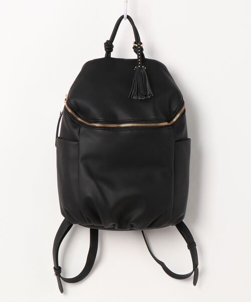 cache cache（カシュ カシュ）の「カシュカシュ cachecache / タックディテールソフト合皮リュック（バックパック/リュック・レディース・ブラック/ベージュ系その他/キャメル・FREE）」の9枚目の写真