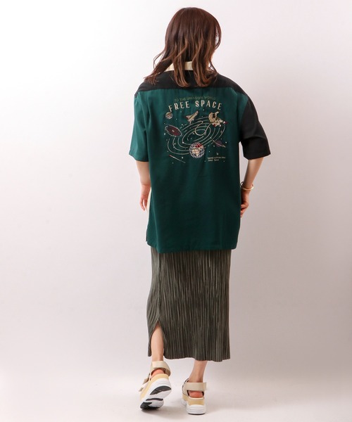 POWER TO THE PEOPLE（パワートゥーザピープル）の「POWER TO THE PEOPLE 開襟刺繍シャツ（シャツ/ブラウス・メンズ・その他/グレイッシュブルー/スモークピンク/ブラック系その他/マルチ/ブラック/ダークグリーン・M/S/LL/L）」の17枚目の写真