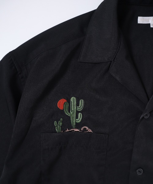 POWER TO THE PEOPLE（パワートゥーザピープル）の「POWER TO THE PEOPLE 開襟刺繍シャツ（シャツ/ブラウス・メンズ・その他/グレイッシュブルー/スモークピンク/ブラック系その他/マルチ/ブラック/ダークグリーン・M/S/LL/L）」の20枚目の写真