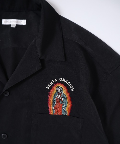 POWER TO THE PEOPLE（パワートゥーザピープル）の「POWER TO THE PEOPLE 開襟刺繍シャツ（シャツ/ブラウス・メンズ・その他/グレイッシュブルー/スモークピンク/ブラック系その他/マルチ/ブラック/ダークグリーン・M/S/LL/L）」の21枚目の写真