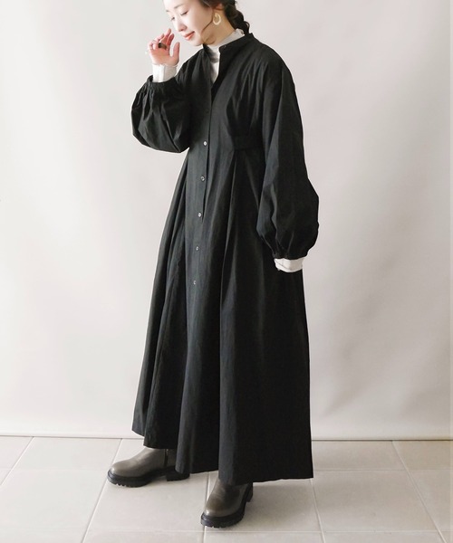 DÉPAREILLÉ ブラックロングシャツワンピース DÉPAREILLÉ ブラックロングシャツワンピース DÉPAREILLÉ ブラック