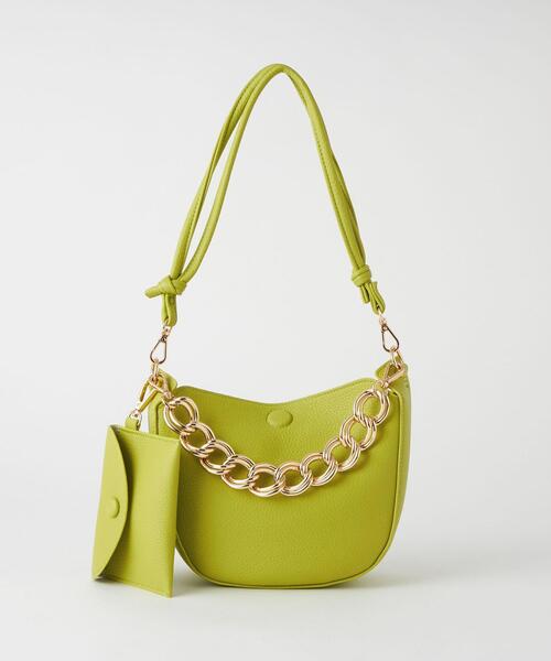 green label relaxing（グリーンレーベルリラクシング）の「チェーンハンドル 3WAY バッグ（ショルダーバッグ・レディース・ブラック/ベージュ/ライム・FREE）」の20枚目の写真