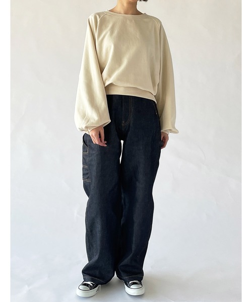 SERGE de bleu(サージ)の「SERGE de bleu | ペインターパンツ SERGE LINEN WOMEN(デニムパンツ・レディース・ダークネイビー/ベージュ・24/23)」の17枚目の写真