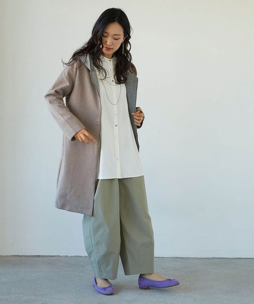 NICOLE white（ニコルホワイト）の「ダンボール フードカーディガン（カーディガン/ボレロ・レディース・ベージュ/グレー/カーキ・FREE）」の3枚目の写真