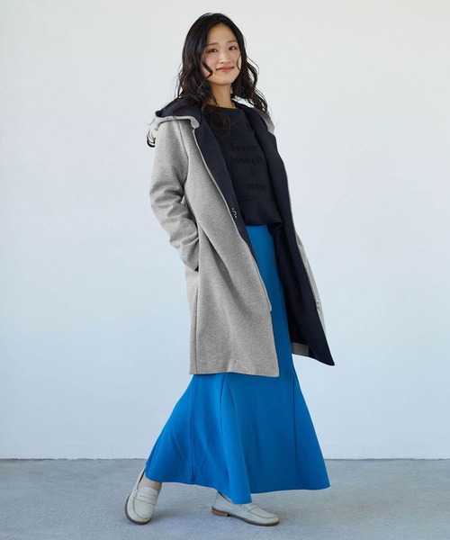 NICOLE white（ニコルホワイト）の「ダンボール フードカーディガン（カーディガン/ボレロ・レディース・ベージュ/グレー/カーキ・FREE）」の2枚目の写真